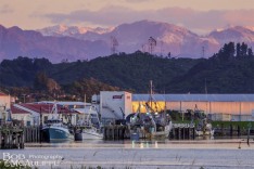 Port at sunset