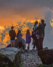 Sunset and Waves